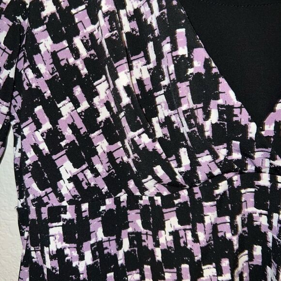 ❄️ APT 9 1/2 SLEEVE PURLE AND BLACK BLOUSE SIZE MEDIUM - Picture 3 of 6